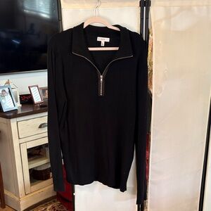 C2 by Calibrate Black Half-Zip Sweater